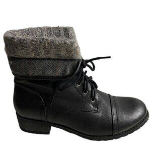 Harlow Women's Black Lace-Up Combat Boots Size 6.5